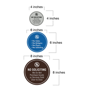 Circle No Soliciting We Do Not Purchase Goods or Services Sold Door to Door Wall or Door Sign